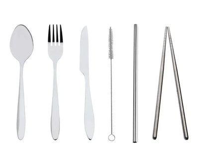 Travel Cutlery Set With Hemp Pouch PLASTIC SUCKS