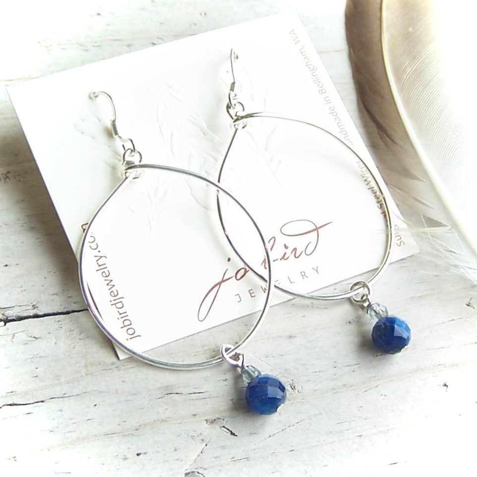 Gemstone Hoop Earrings - Kyanite