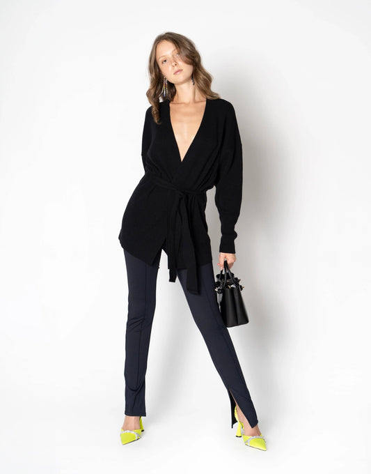 Waist Tie Knit Cardi