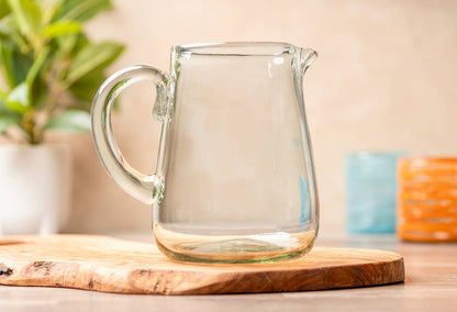 Rounded Recycled Glass Pitcher