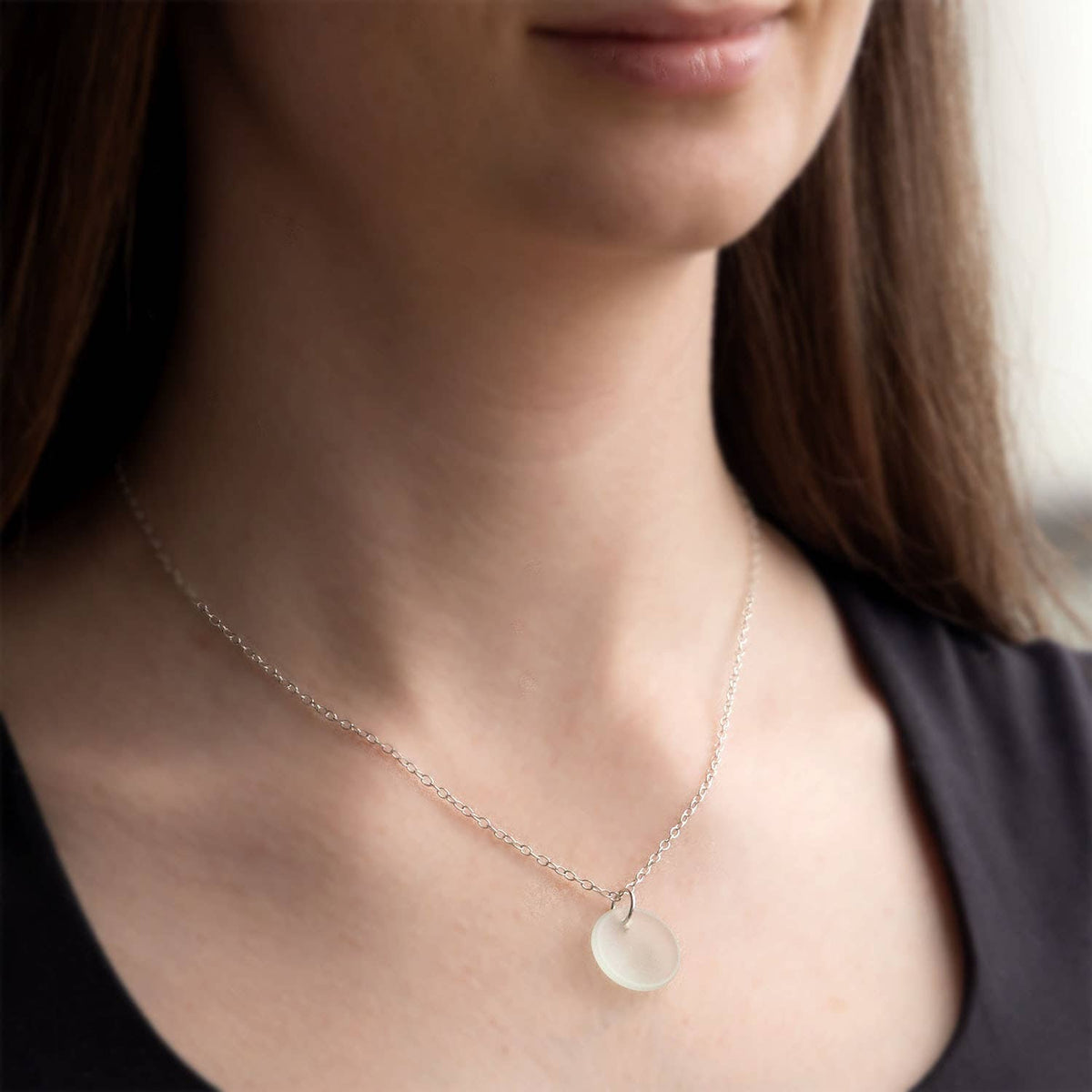 Aqua Cove Recycled Glass Necklace | Silver Plated