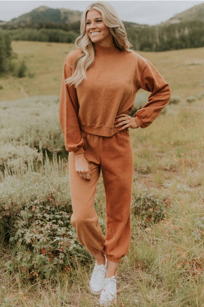 High Neck Crew Sweatshirt