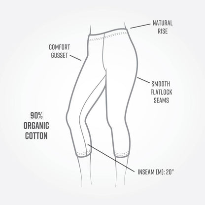 Organic Cotton Midcalf Leggings | Black