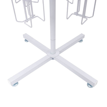 48-Pocket Rotating White Greeting Card Rack - 65”H x 16”D