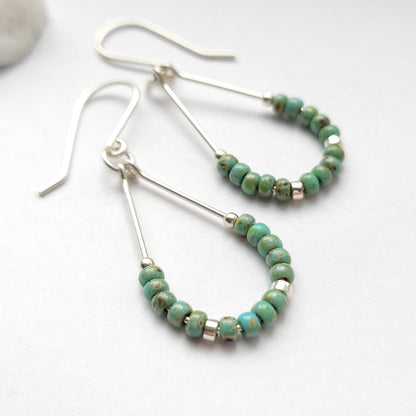 Turquoise Bead Drop Earrings